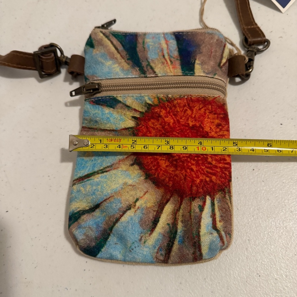 Cott N Curls Daisy Coin Purse Flower Bag Zipper 8x5 Cotton Leather Beach Summer - Picture 5 of 9
